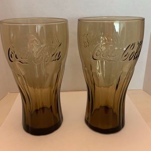 Mc Donald’s Amber Coca-Cola Glasses Set of Two